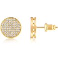 thumbnail image 4 of 18K Gold Plated Cubic Zirconia Pave Disc Stud Earrings, 4 of 10