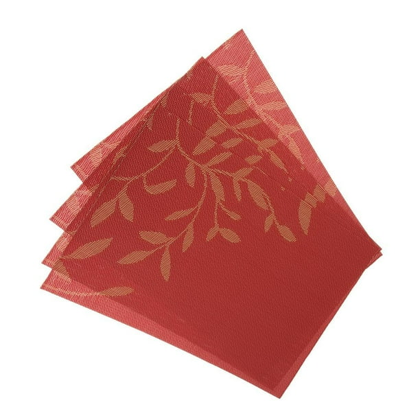 veasfak 4pcs PVC Rectangle Placemat Heat Insulation Dining Table Pad
