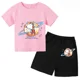thumbnail image 4 of Conjunto de camiseta de verano con estampado de Snoopy para niños y adolescentes, camiseta de algodón de manga corta y pantalones cortos, traje de 2 piezas, ropa de moda para niños, 4 of 5