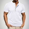 thumbnail image 2 of cfhntfmh Men's Short Sleeve Shirts Summer Button up Cotton T-Shirt Big and Talls Casual Crew Neck Tops, 2 of 7