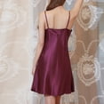 thumbnail image 5 of Camisón de seda con cuello en V para mujer - Tirantes finos, bajo con volantes - Ropa de dormir/spa - S-XL, 5 of 5