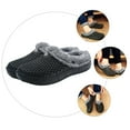 thumbnail image 2 of EeaseMX 1 par de pantuflas clásicas tipo zueco con forro, cálidas y suaves, sin cordones (negras), 2 of 8