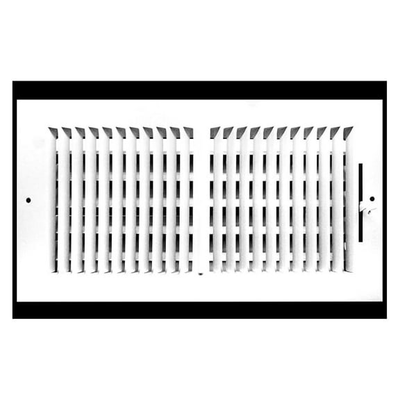 16" X 10" 2-Way-Vertical AIR Supply Grille - Vent Cover & Diffuser - Flat Stamped Face - White [Outer Dimensions: 17.75"w X 11.75"h]