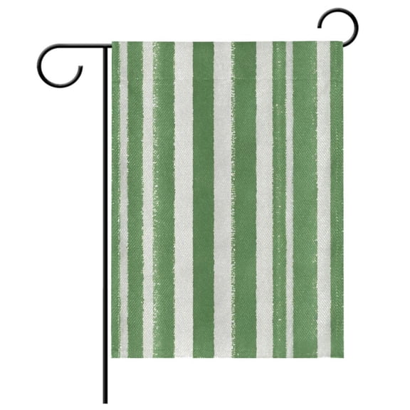 Ryvnso Green Stripes Garden Flag 12x18 Inch Double Sided Seasonal Yard Decoration