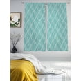 thumbnail image 3 of Teal Green Line Sheer Curtains 2 Panels Set Country Abstract Art Waves Stripes Classic Sheer Window Curtains Light Filtering Rod Pocket Voile Drapes for Bedroom Living Room 52"x63", 3 of 8