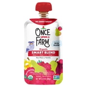 Once Upon a Farm Organic Refrigerated Baby Food Rasp-Pear-y Kale Smart Blend, 3.5oz Pouch
