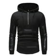 thumbnail image 4 of cfhntfmh Men's Hoodies Half Zip Pullover Vintage Workout Running Active Hoodies with Pockets Lightweight Sweatshirt（Black,Large), 4 of 5