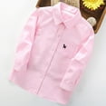 thumbnail image 4 of Blusa y camisa de manga larga con cuello vuelto Camiseta de manga larga con botones para niños Camisa de manga larga unisex de color sólido Talla mediana a grande Camiseta de poliéster para niños de m, 4 of 7