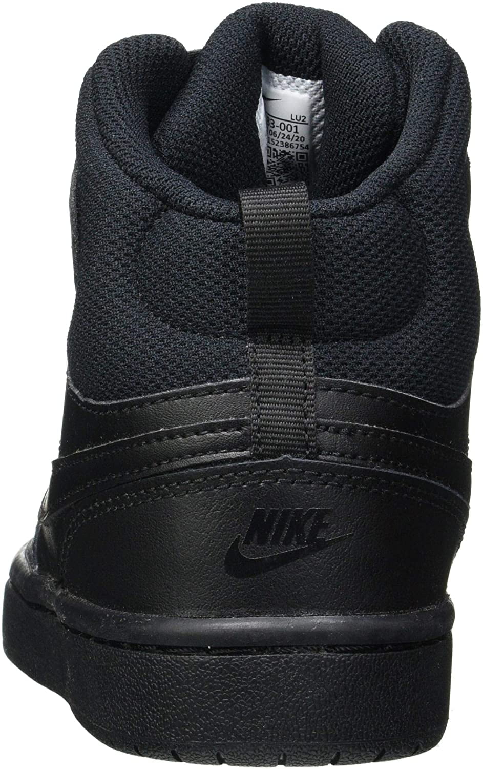 Nike Boys Court Borough Mid 2 Leather Sneakers Athletic Shoes 1 Little Kid  Black/Black/Black - Walmart.com