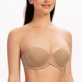 thumbnail image 3 of MELENECA Women's Underwire Smooth Multi-Way Uplift Padded Push Up Strapless Bra Beige Heather 40B, 3 of 4