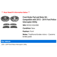 thumbnail image 2 of Front Brake Pad and Rotor Kit - Compatible with 2013 - 2019 Ford Police Interceptor Utility 2014 2015 2016 2017 2018, 2 of 2