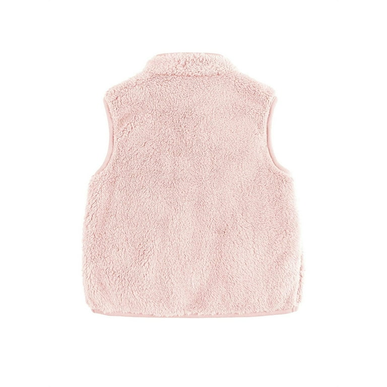 Langwyqu Baby Kids Sleeveless Sherpa Vest Spring Fall Fleece Coat