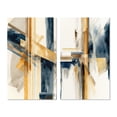 thumbnail image 2 of Designart "Contemporary Blue and Gold Abstraction III" Abstract Transitional Wall Art Set Of 2 - Blue Abstract Canvas Set For Living Room Decor, 2 of 7