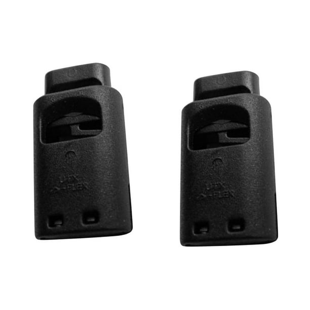 2 uds., cordón negro, cerraduras, de cordón, palancas de resorte, Clip de sujeción, Camping kusrkot Tapones de Toggle