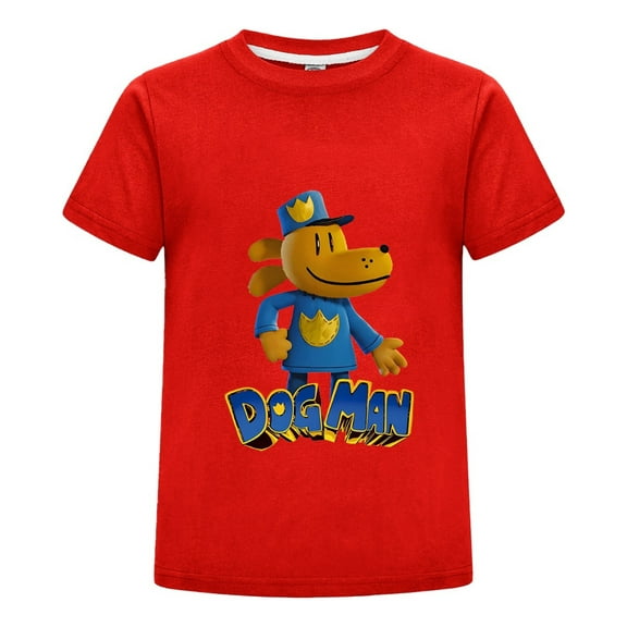 Dog Man 3D Close-Up Animated Hero Shirt – Boys Girls Kids T-Shirt Tee Top for Action Fans