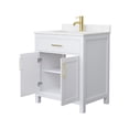 thumbnail image 3 of Wyndham Collection Beckett 30" Wood Single Bathroom Vanity in White/Gold, 3 of 6