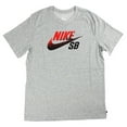 thumbnail image 2 of Nike Mens Dry Dri-Fit Swoosh Logo Casual Skate T-Shirt Grey and Black S, 2 of 9