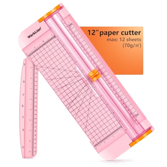A4 Paper Cutter, 12 Inch Slider Trimmer with Security Blade and Foldable Ruler, for Crafting, Scrapbooking, Cardstock & Photo