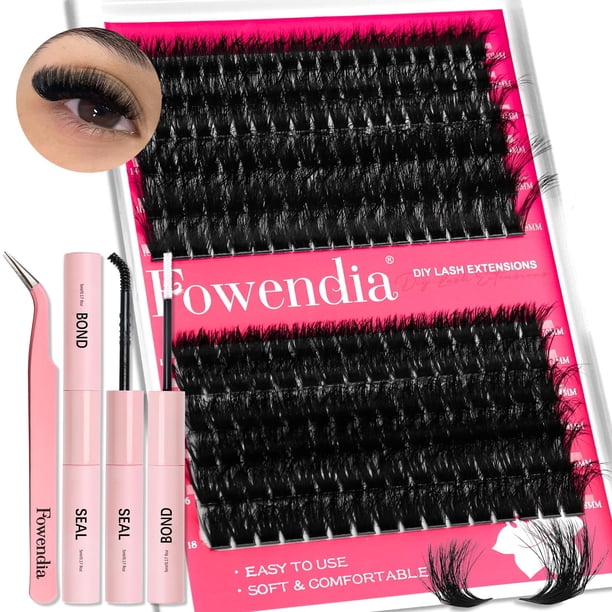 Kit de racimos de pestañas Fowendia Fluffy 80D 100D, rizo 10-18 mm