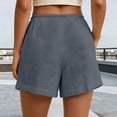 thumbnail image 6 of Afdoent Shorts For Women Casual Summer Solid Color Double Layer Shorts With Pocket Loose Fit Elastic Waist Breathable Lightweight Beach Vacation Clothes, 6 of 8
