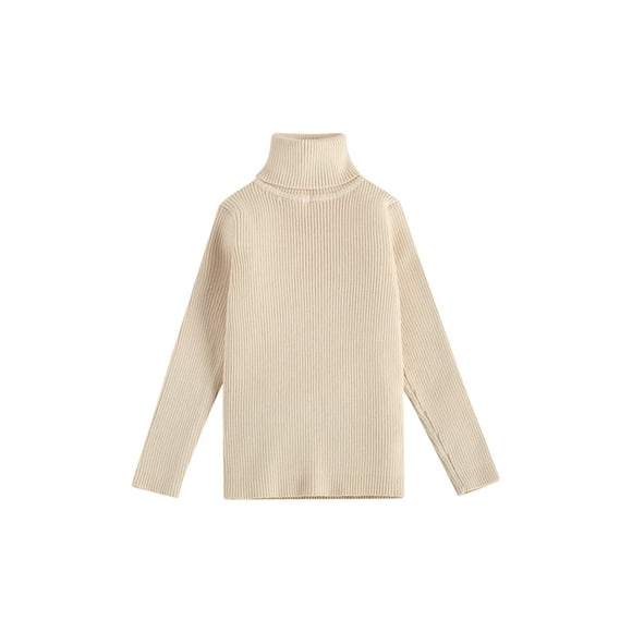 Xingqing Toddler Sweater Little Girls Long Sleeve Knitwear Turtleneck Pullover Kids Sweaters Autumn Winter Knit Top