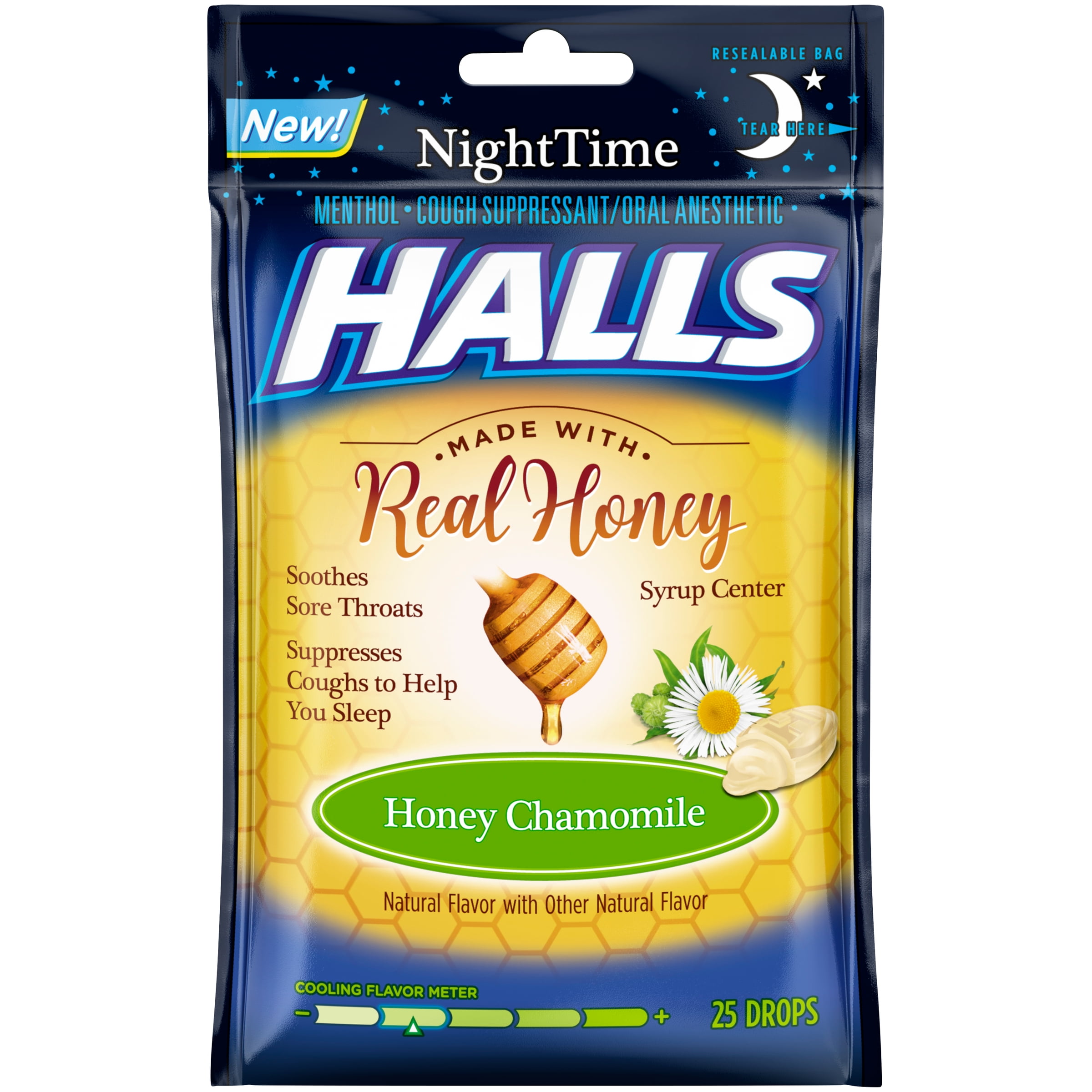 Halls, Chamomile Cough Drops, 25 Pcs