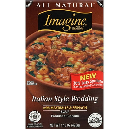 Imagine Italian Style Wedding with Meatballs & Spinach Soup, 17.3 oz (Pack of 12)