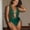 Green, variant on Top-kevin Women's Crochet One Piece Swimsuits V Neck High Waist Bathing Suit Sexy Hollow Monokini Swimwear