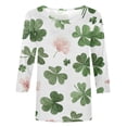 thumbnail image 3 of YanHoo Women 3/4 Sleeve Shirt St Patricks Day 3/4 Sleeve Tops for Women 2024 Summer Clearance Christmas 3/4 Sleeve Tops Pullover for Women Crewneck Shirts Casual Sweatshirt Lucky Shamrock Tops, 3 of 5