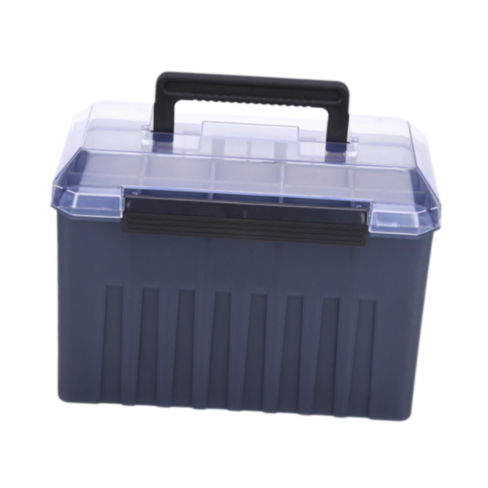 Wswqop Fishing Tackle Box Storage Case Fishing Accessories Portable Sturdy Multipurpose Style D
