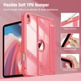 thumbnail image 6 of Fintie Case for iPad iPad (A16) 11th Generation 11 Inch (2025), iPad 10th Generation 10.9 Inch (2022) - Multi-Angle Viewing Shockproof Soft TPU Cover, Clear Back Shell, Pencil Holder, Pink, 6 of 8