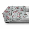 thumbnail image 3 of Rose Soft Flannel Fleece Blanket, Blooming English Rose Watercolor Painting Style Garden Shabby Form Wild Flowers, Cozy Plush for Indoor and Outdoor Use, 70" x 90", Reseda Green Pink, by Ambesonne, 3 of 6