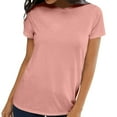 thumbnail image 5 of DondPO Women's T-Shirts Womens Short Sleeve Round Neck Shirts Summer top Fashion Basic Tee Shirts for Women Womens tops Pink S, 5 of 9