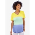 thumbnail image 2 of Woman Within Plus Size Short-Sleeve V-Neck Shirred Tee, 2 of 6