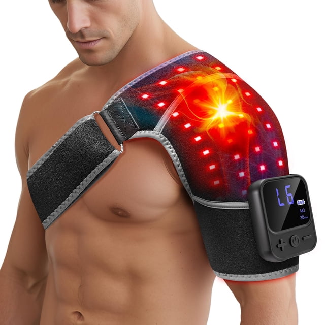 Bandolera RELEXNOW inalámbrica con terapia de luz roja con masaje