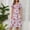Pink, variant on Lilgiuy Women's Fashion Casual Print Short Sleeve Comfortable Open Waist Boho Beach Dress Ethnic Versatile Style Sundress
