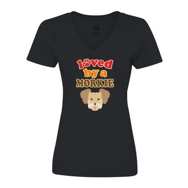 Inktastic Morkie Dog Women's V-Neck T-Shirt