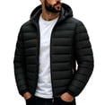 thumbnail image 2 of Purcolt Mens Big and Tall Hooded Puffer Jackets Trendy Casual Quilted Long Sleeve Full Zip Up Winter Thermal Outerwear Comfort Loose Fit Coats with Pockets, 2 of 7