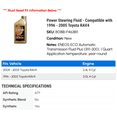 thumbnail image 2 of Power Steering Fluid - Compatible with 1996 - 2005 Toyota RAV4 1997 1998 1999 2000 2001 2002 2003 2004, 2 of 2