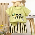 thumbnail image 4 of NOLDARES Infant Baby Boys Summer Color Block Clothes Sets Outfits Short T Shirt Elastic Shorts Set Toddler Clothes(Black,3-6 Months), 4 of 4