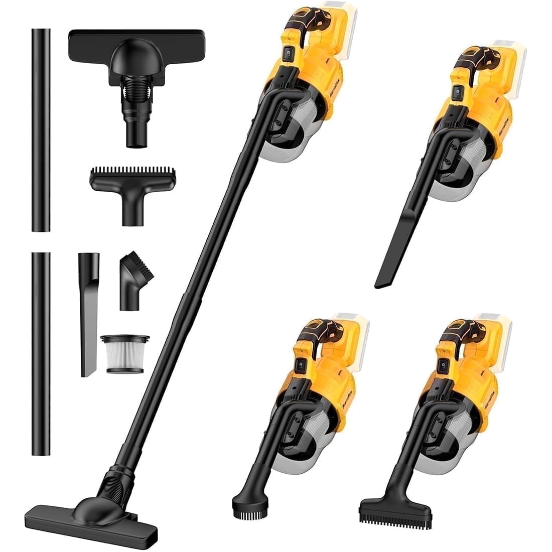 Cordless Vacuum Cleaner for Dewalt 20V Battery, 5-in-1 Handheld Vacuum Cleaner with LED Light and 500W Motor, Portable Vacuum for Car Floor Carpet