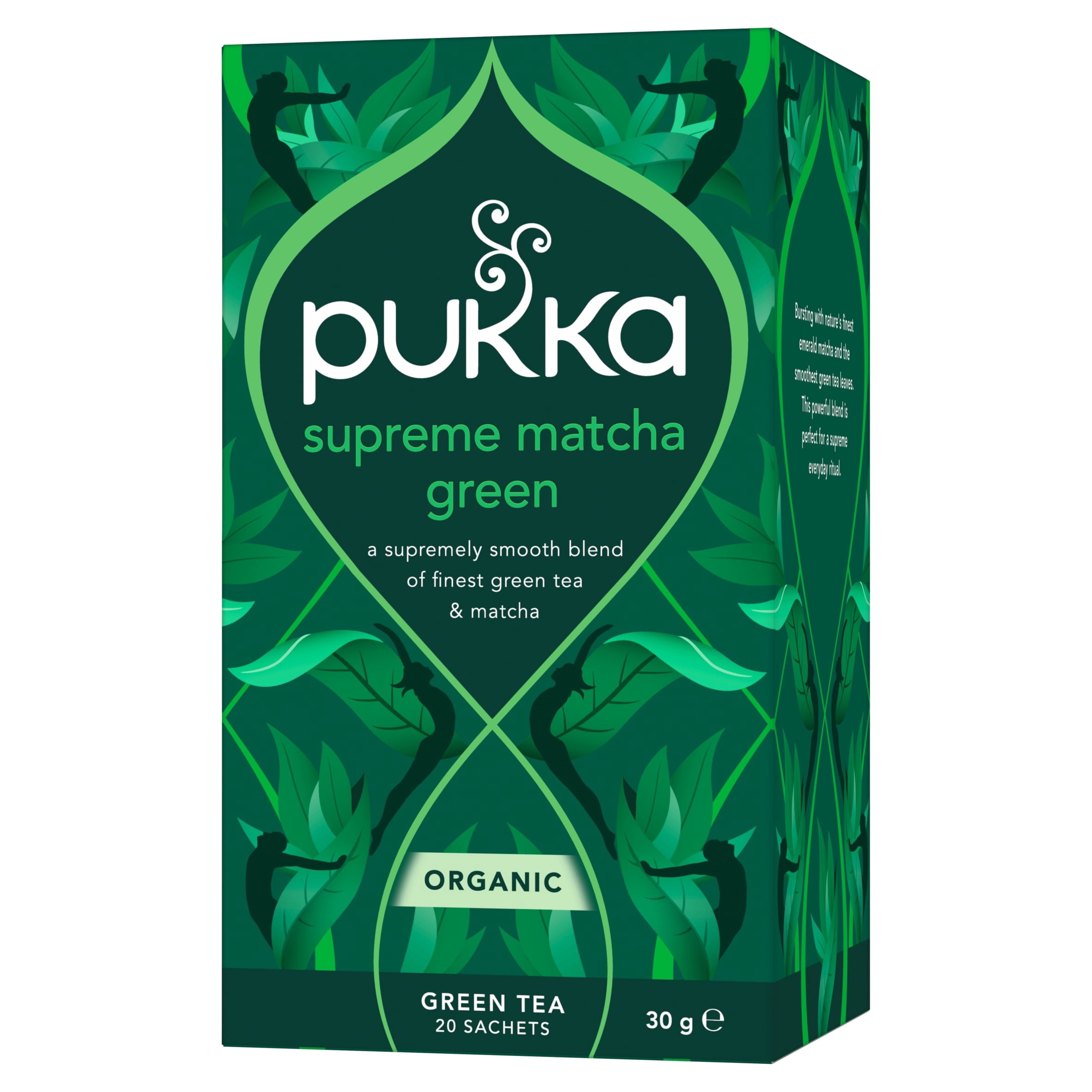 Pukka Organic Supreme Matcha Green Herbal Tea 20 Green Tea Bags 30g, Imported from Britain