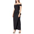thumbnail image 1 of Alex Evenings Women's Slimming Long Side Ruched Dress with Cascade Ruffle Skirt, Compression Black, 10, 1 of 4