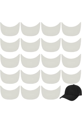 20Pcs Baseball Cap Visor Insert White-Gray Ball Cap Form Shaper Plastic Hat Brim Baseball Hat Shaper Bump Cap Insert for Craft Sewing Caps Supplies Making for making