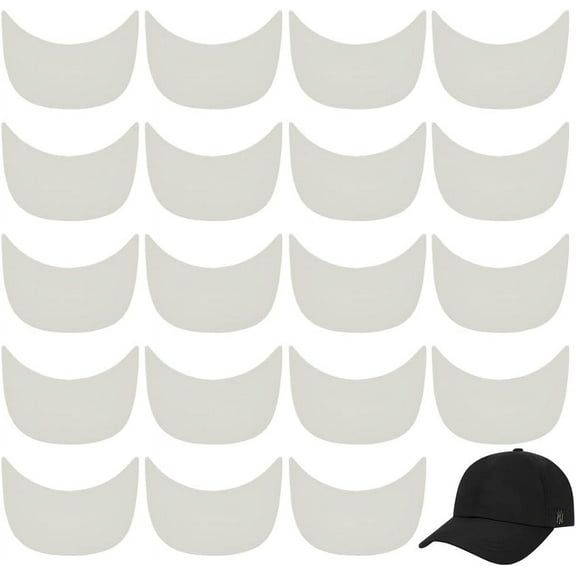 20Pcs Baseball Cap Visor Insert White-Gray Ball Cap Form Shaper Plastic Hat Brim Baseball Hat Shaper Bump Cap Insert for Craft Sewing Caps Supplies Making for making