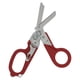 thumbnail image 1 of Tijeras de respuesta a emergencias Tijeras plegables con cortador de anillos Función de enganche para romper vidrios para interiores y exteriores Rojo, 1 of 10