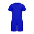 thumbnail image 4 of Haitryli Kids Girls Boys Special Needs Adaptive Clothing Short Sleeve Back Invisible Zipper Solid Color Jumpsuit Royal Blue 16, 4 of 5