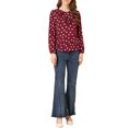 thumbnail image 2 of Allegra K Blouse à Manches Longues à Col à Volants pour Femmes P Bourgogne, 2 of 6