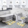thumbnail image 6 of Summer Sunflowers Bathroom Rugs Set Watercolor Floral White Non Slip Absorbent Soft Bath Mats 3 Piece Set with Bathroom Rug, U-Shaped Floor Mat, Toilet Seat Cover Large Size, 6 of 9
