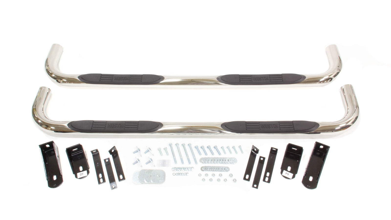 Westin 23-2310 E-Series 3" Round Nerf Step Bars - Polished Stainless Steel Fits select: 2002-2003,2007-2008 DODGE RAM 1500